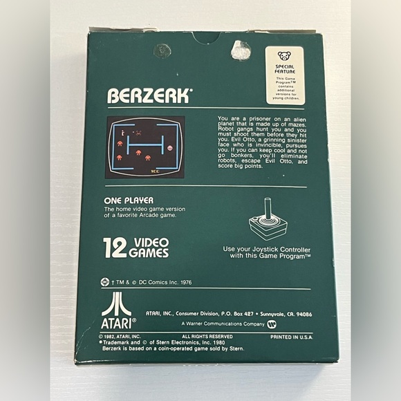 Berzerk (Atari 2600, 1982) By Atari - Vintage Game - Picture 2 of 3